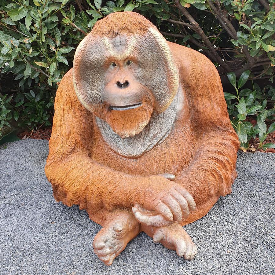 Gartenfigur große Orang Utan Figur 75 cm