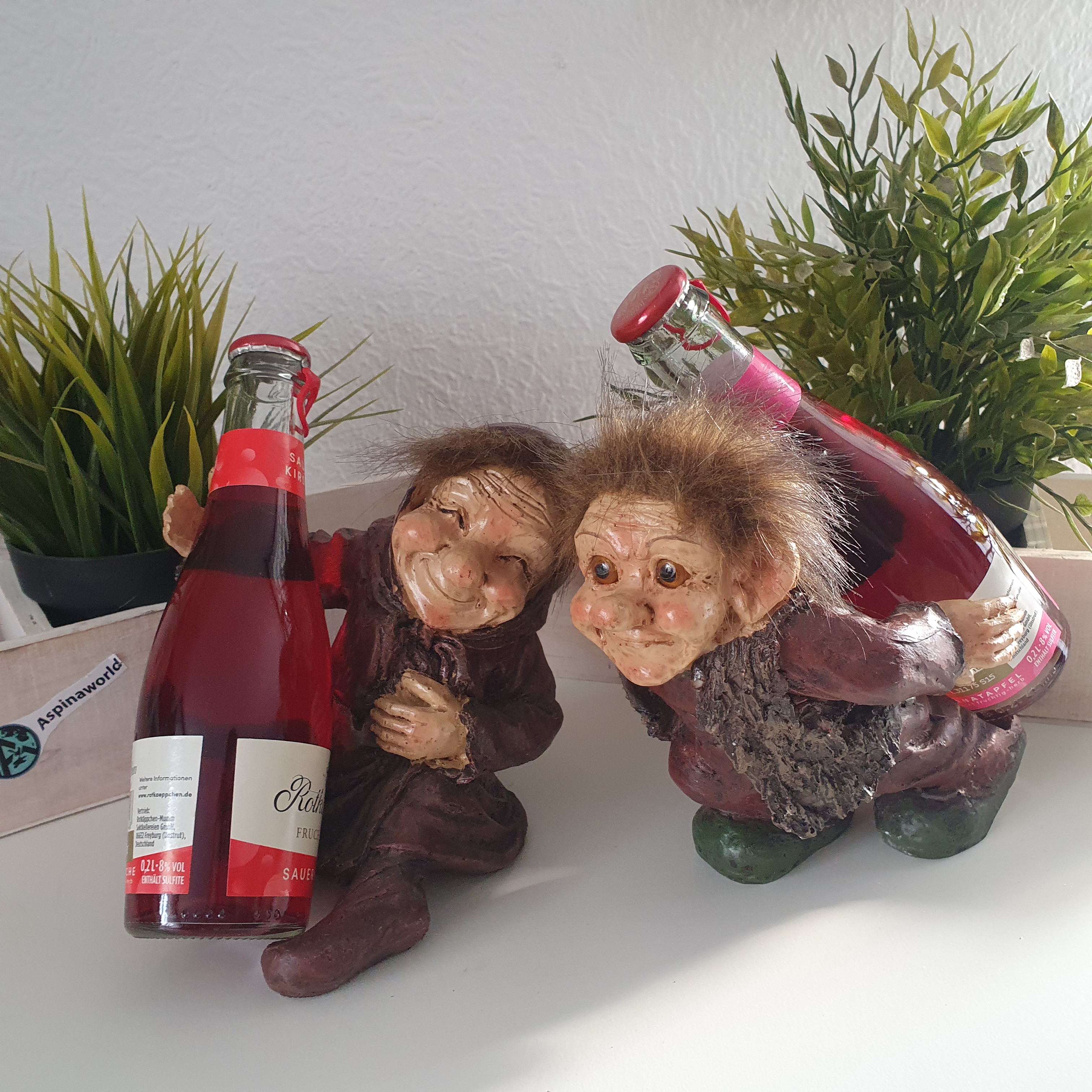 Trolle als Piccolo Flaschenhalter im 2 er Set 15 cm