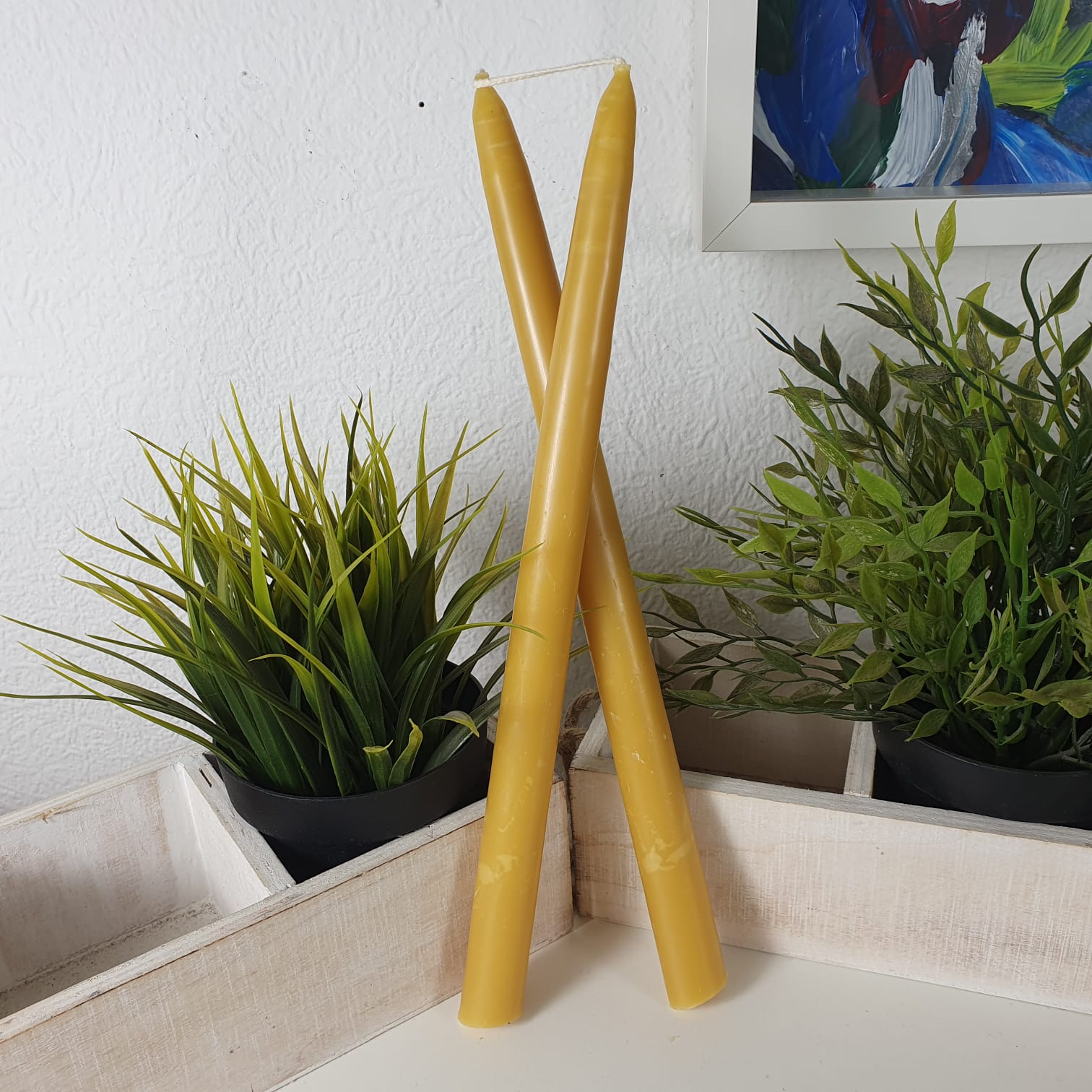 Bienenwachskerze Stabkerzen 2er Set ca 30 cm Tafelkerzen