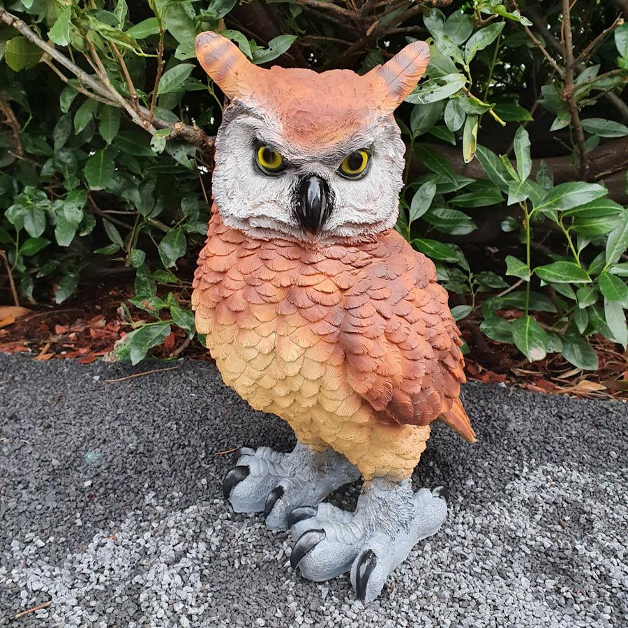 Gartenfigur große braune Eulen Figur 50 cm UHU