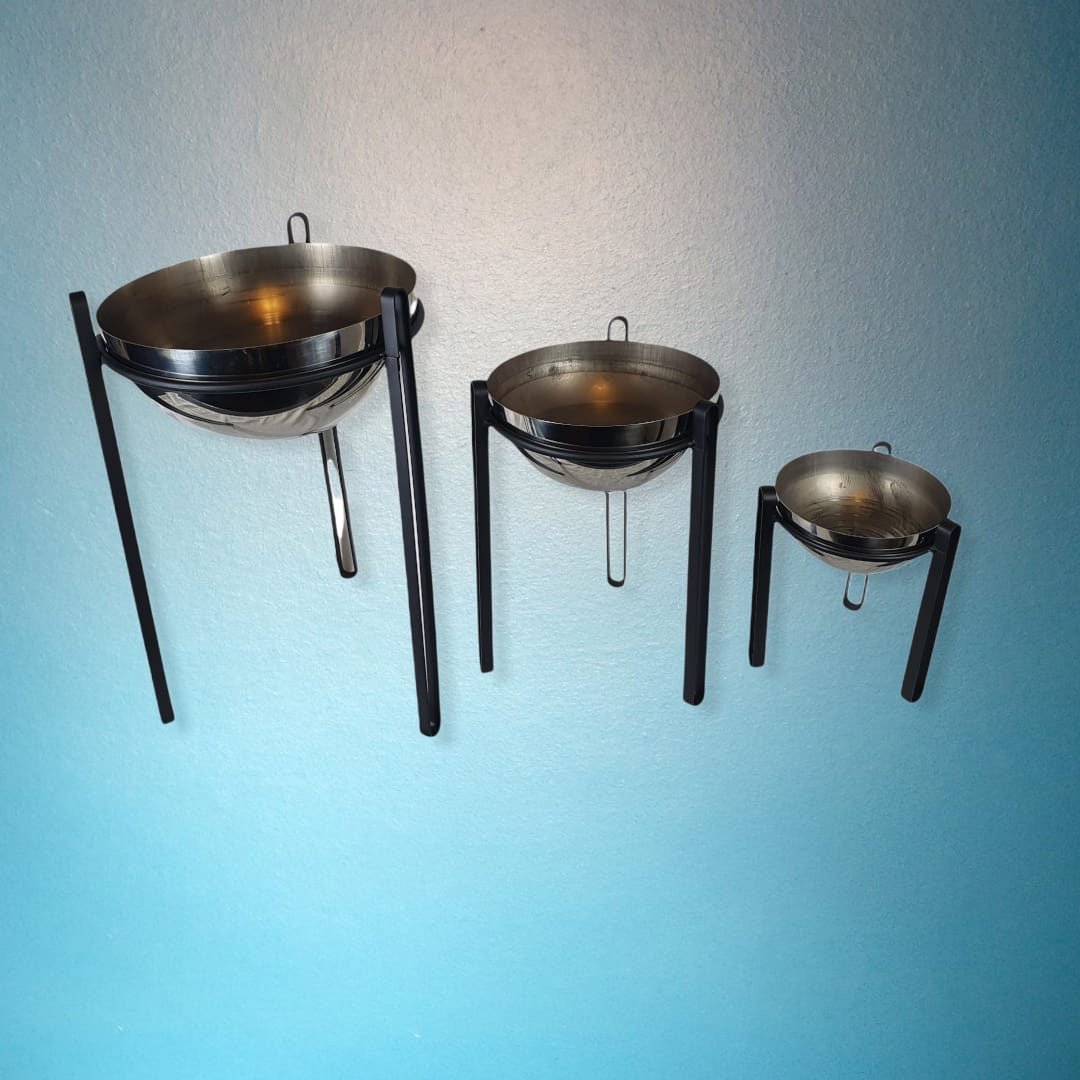 Pflanztopf im 3 er Set Metallständer 41 cm