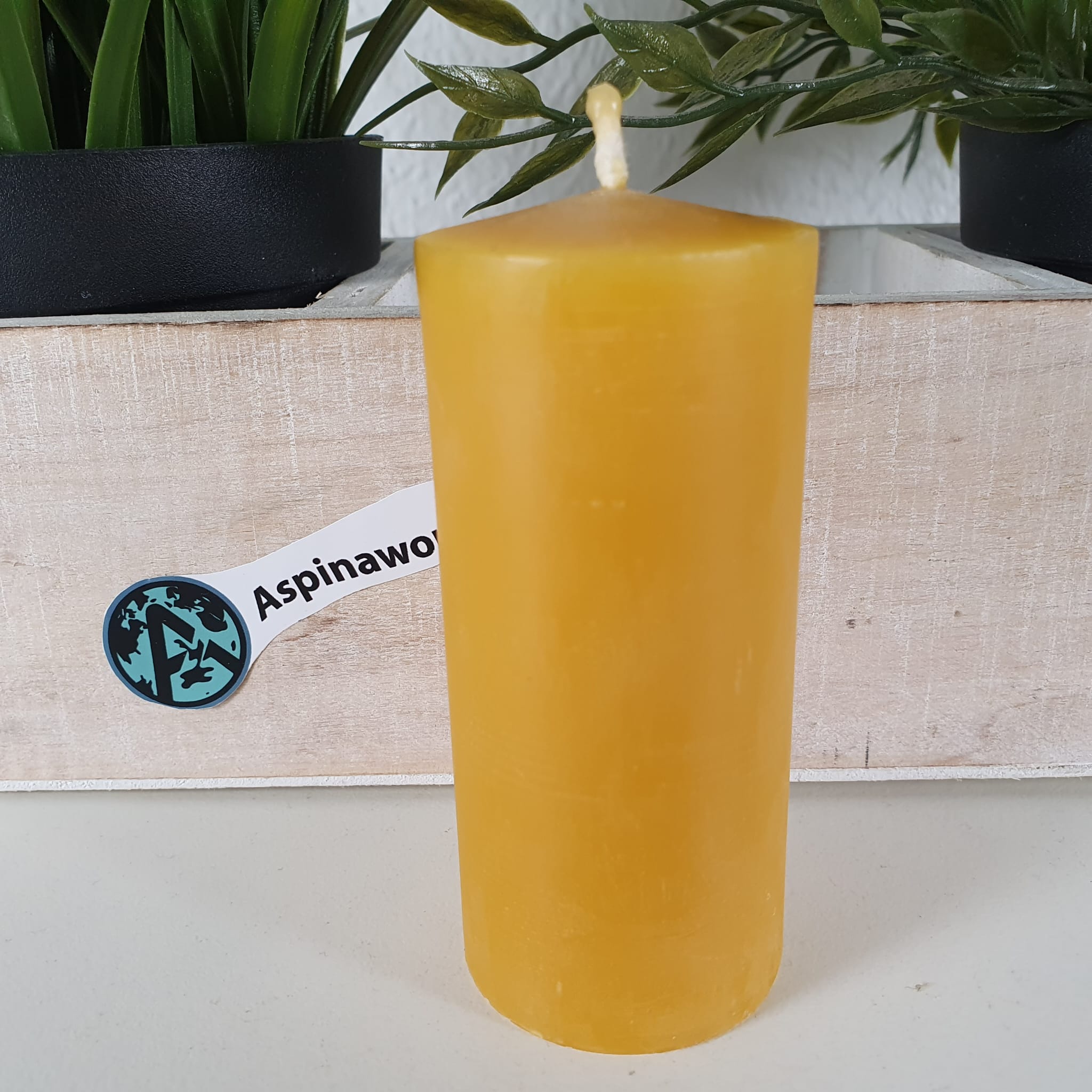 Bienenwachskerze Stumpenkerze aus 100% reinem Bienenwachs 8,50 x 3,50 cm