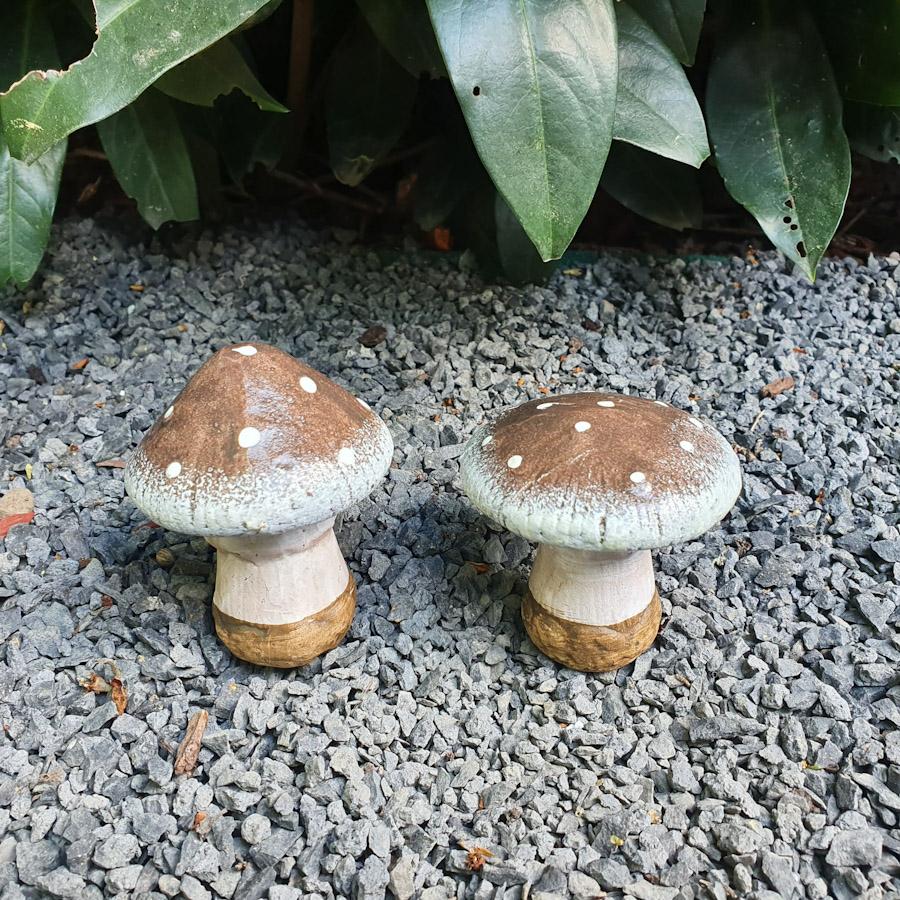 Gartenfigur Pilz Figur 2er Set 8 cm Fliegenpilz