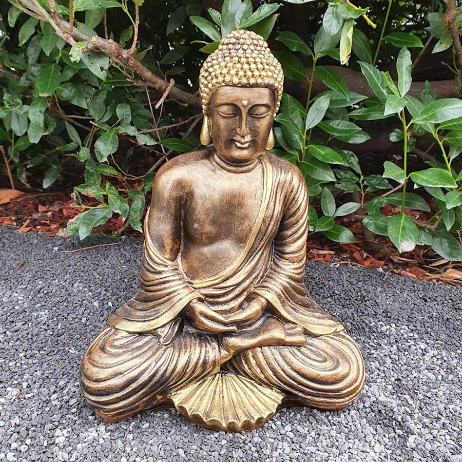 Gartenfigur Meditierende sitzende Buddha Figur 42 cm