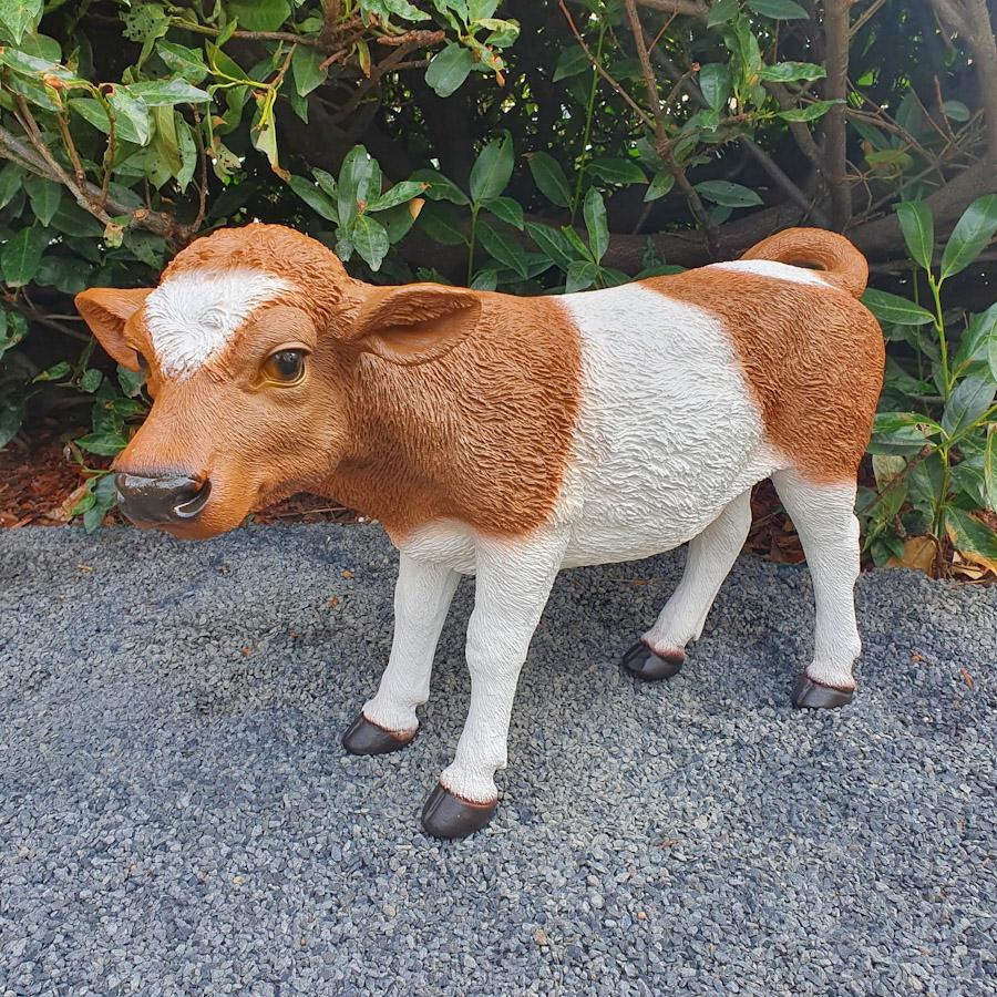 Gartenfigur braune Kalb Figur 40 cm