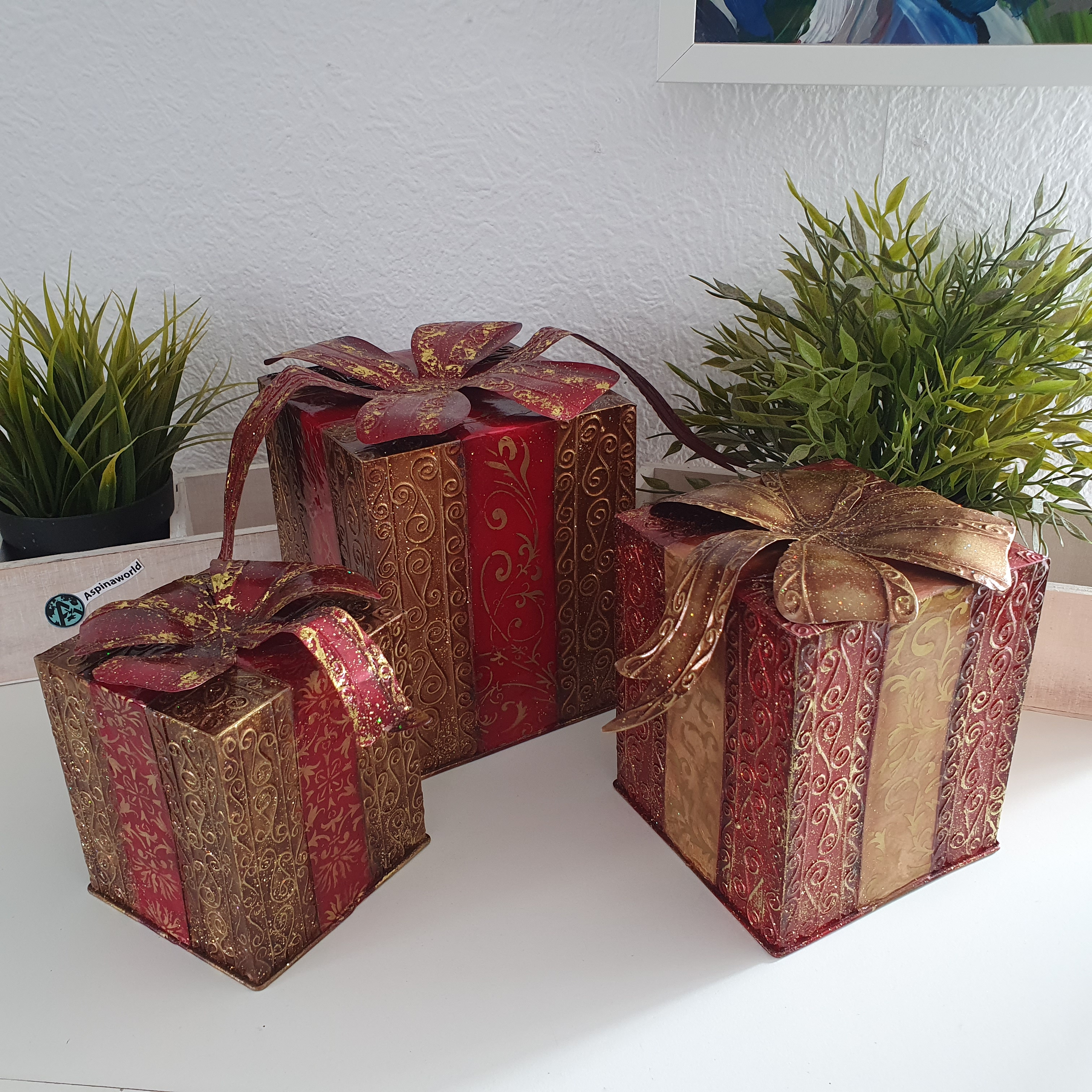 Metall Geschenke im 3 er Set 16 cm