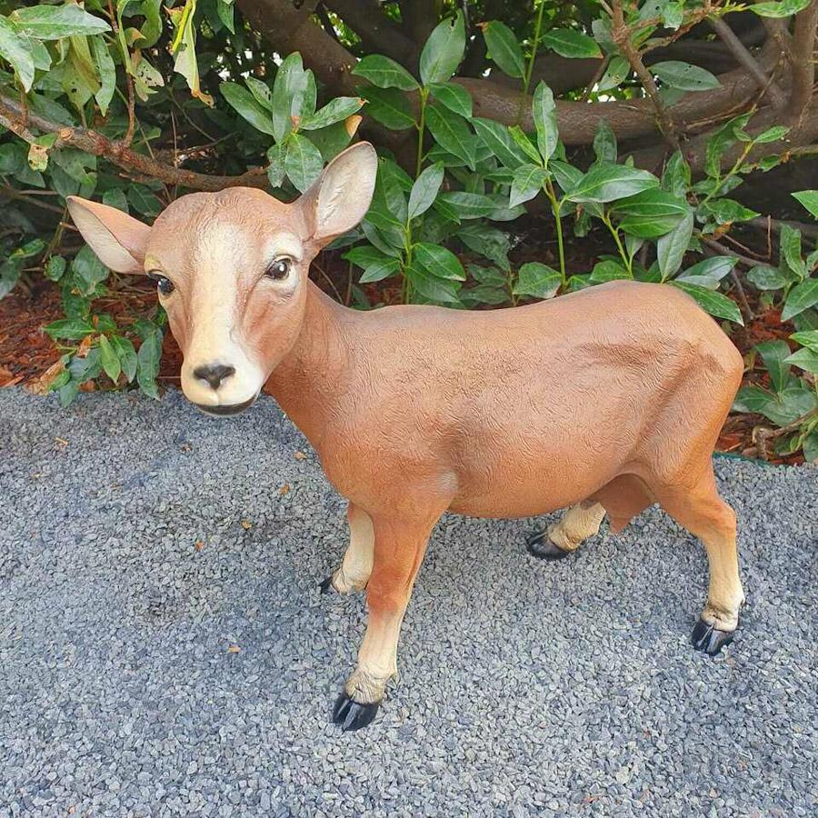 Gartenfigur braune Ziege Figur 44 cm