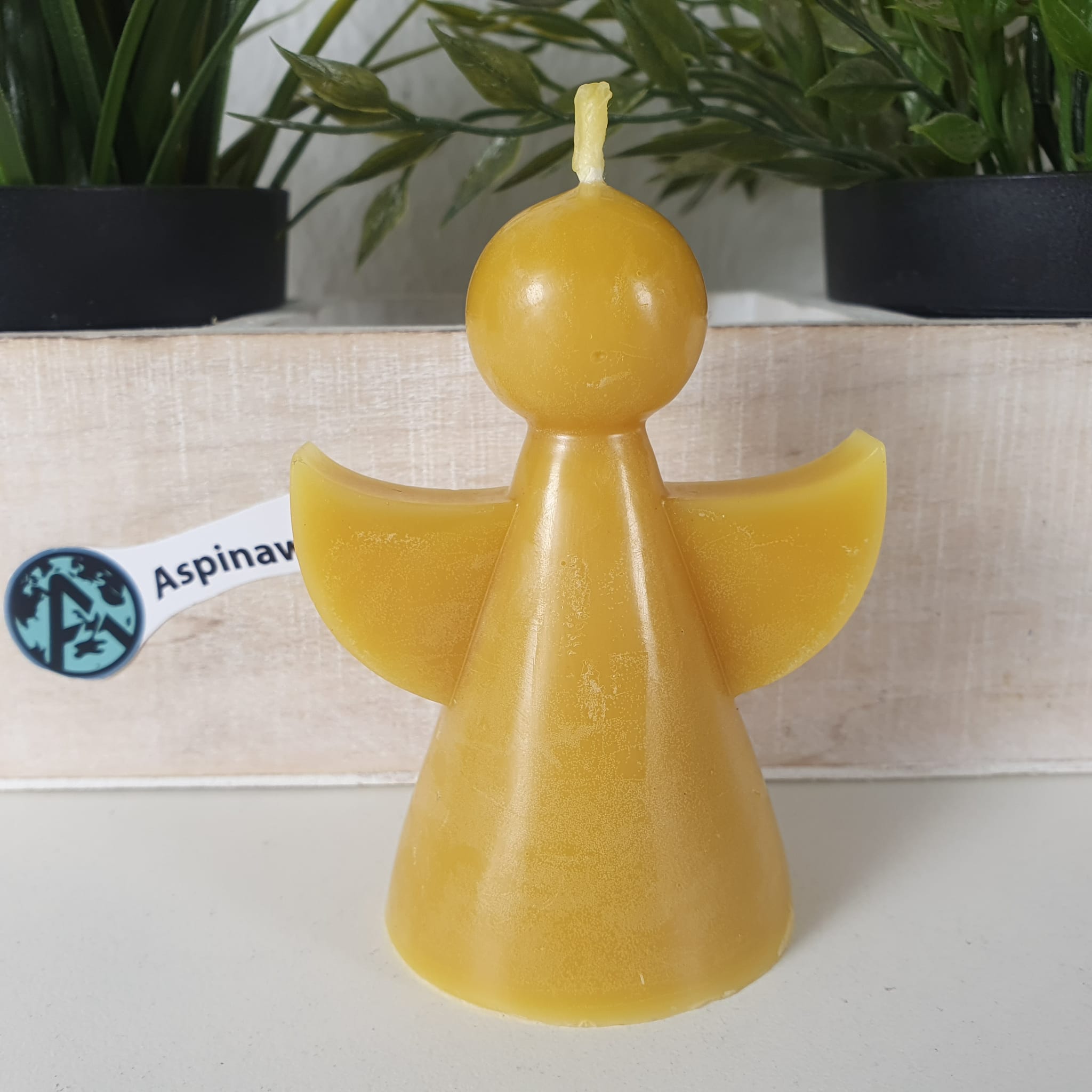 Bienenwachskerze klassische Engel Kerze 9 cm