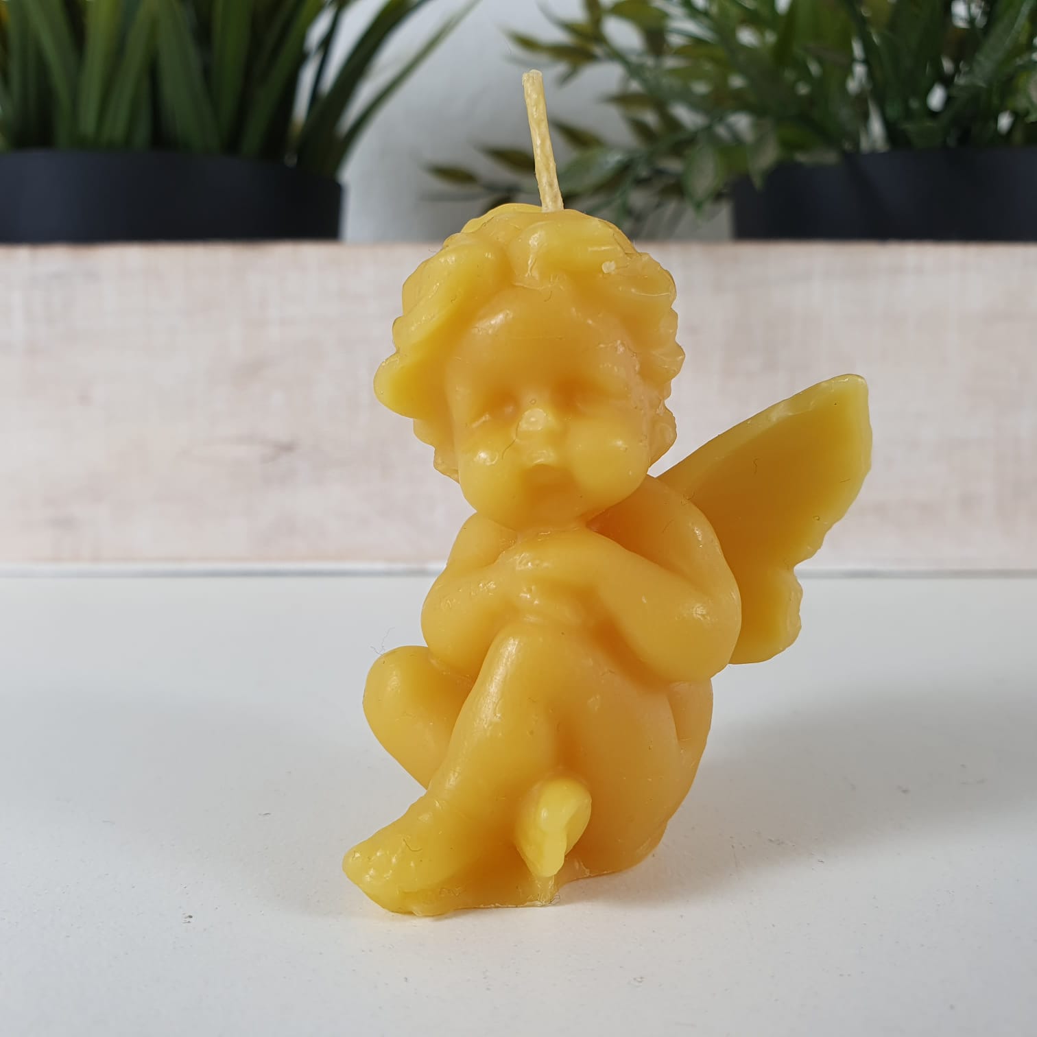 Bienenwachskerze sitzende Engel Kerze 6 cm