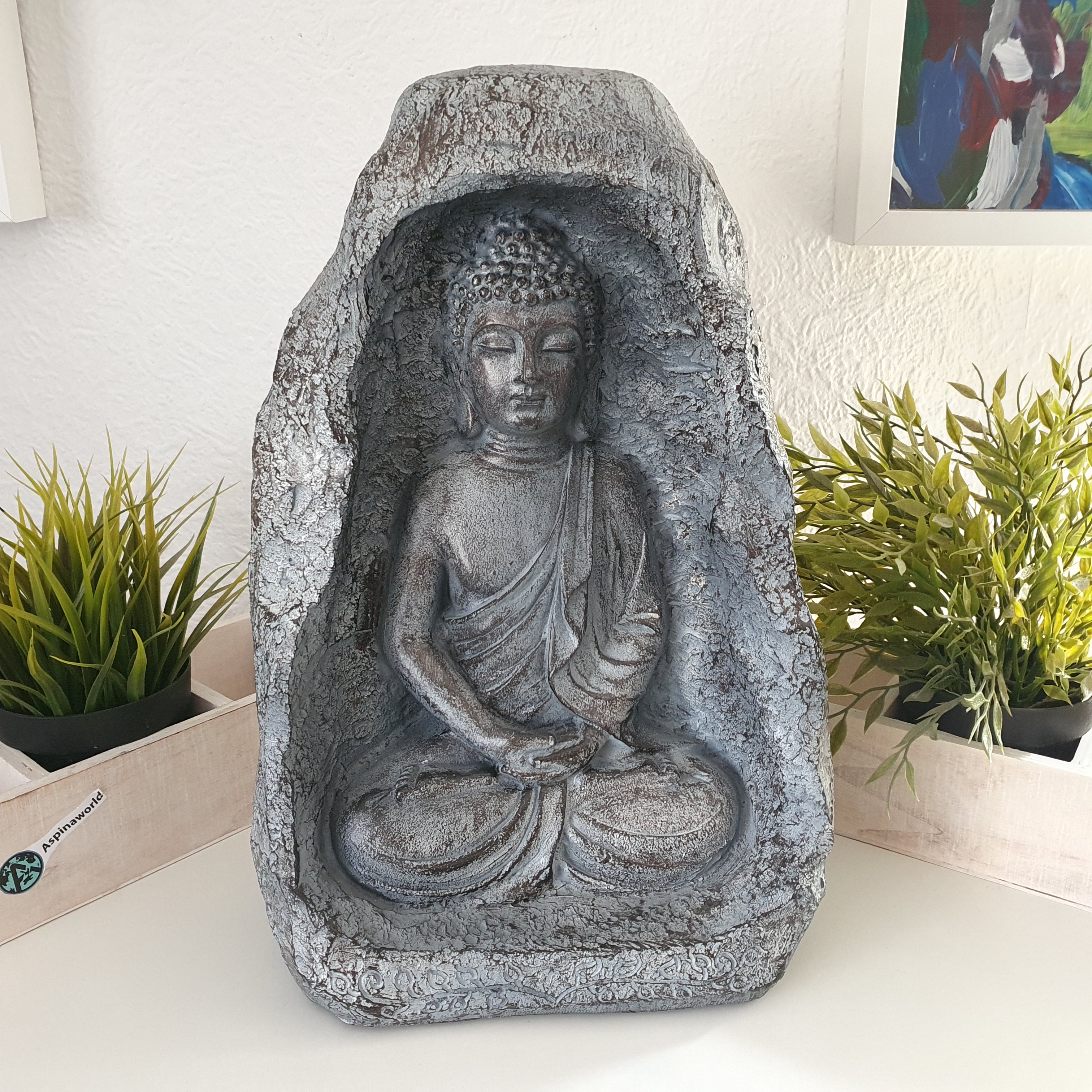 Thai Buddha Figur im Stein sitzend 36 cm