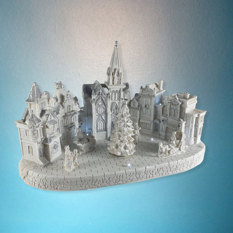Winterlandschaft mit LED 28 cm