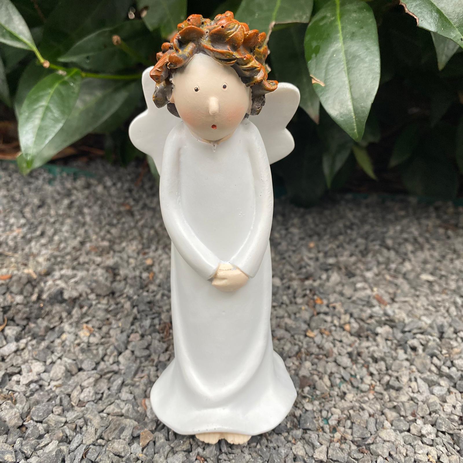 Gartenfigur stehende Engel Figur 16 cm