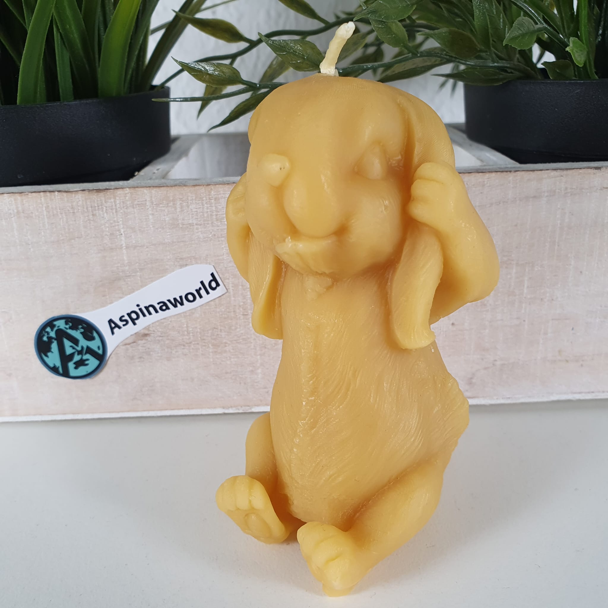 Bienenwachskerze Hase hält seine Ohren 10 cm