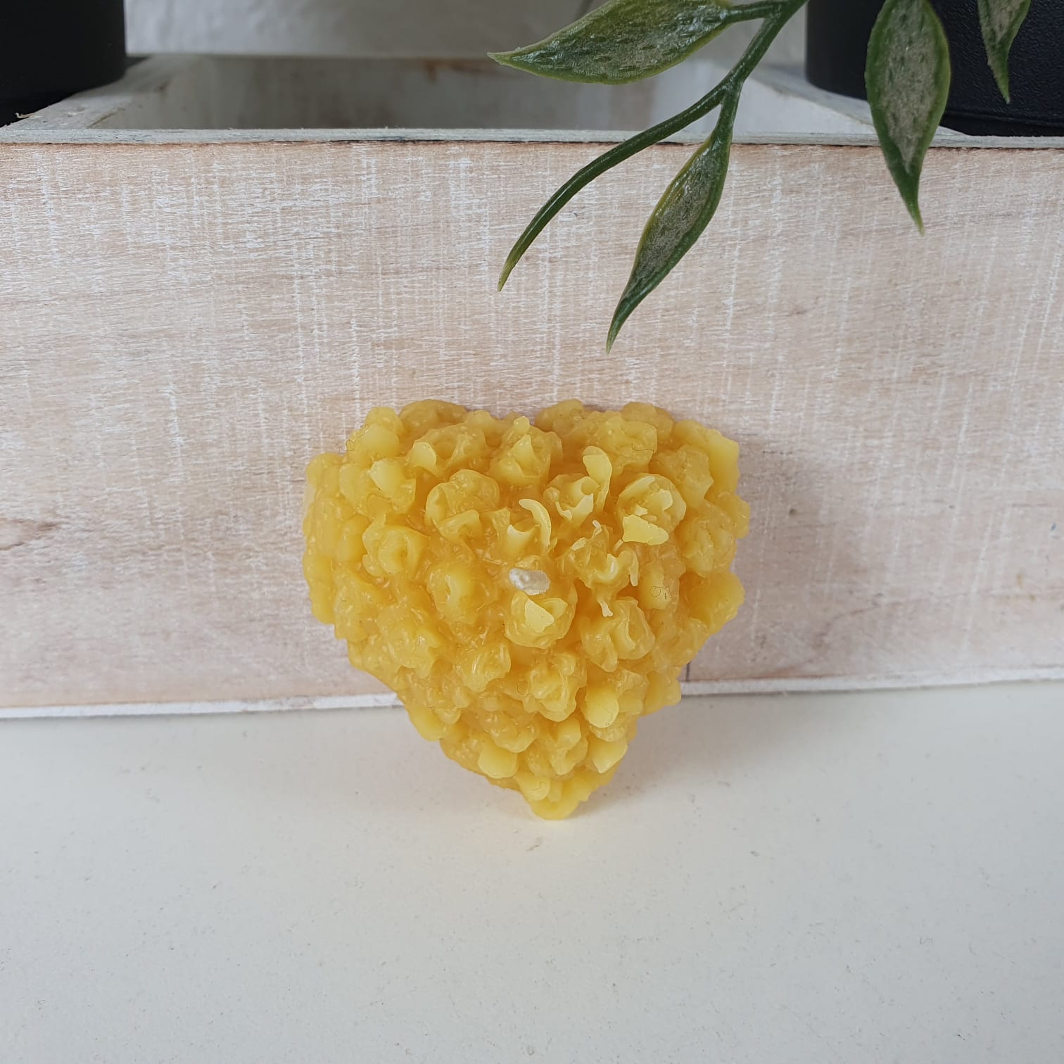 Bienenwachskerze Rosen Herz Kerze 2 cm