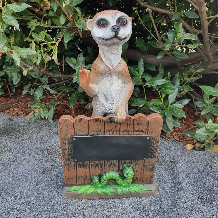 Gartenfigur Erdmännchen Figur mit Stinkefinger 60 cm