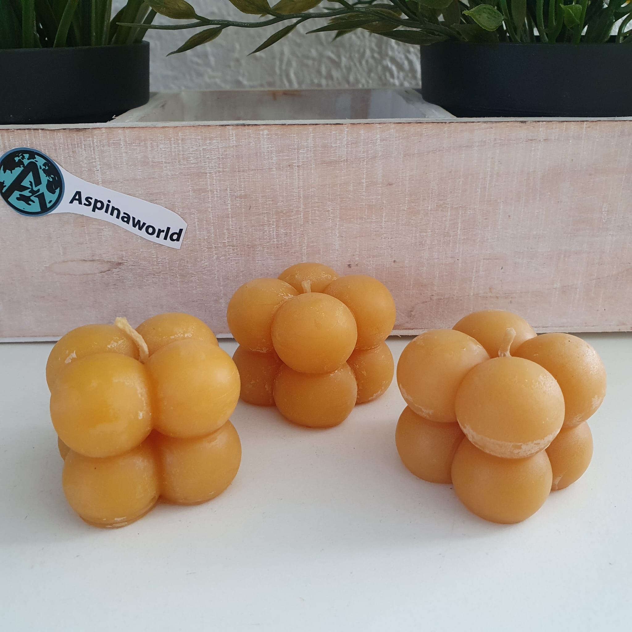 Bienenwachskerze Bubble Kerzen 3er Set 3 cm