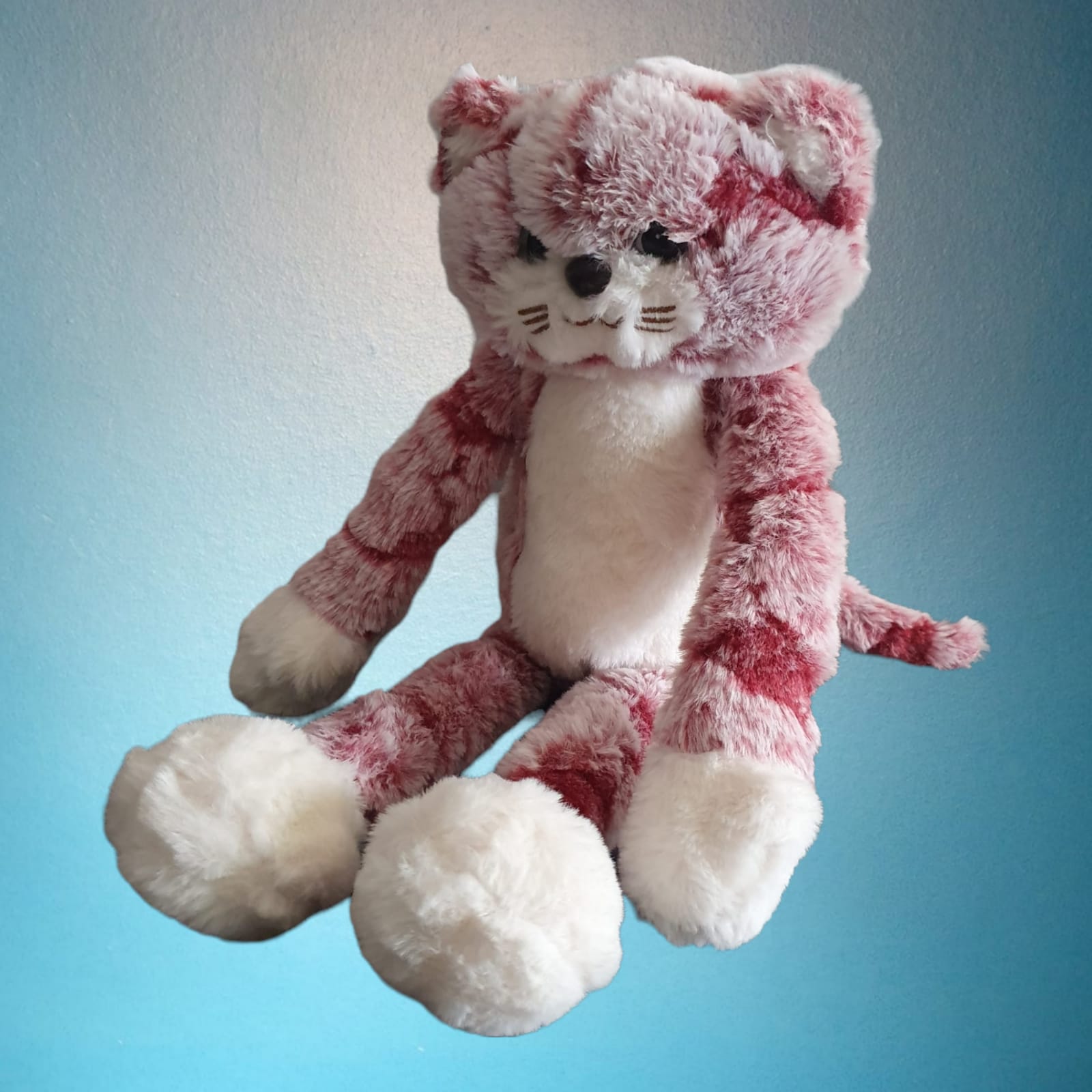 Kuscheltier Plüsch Katze sitzt rot  50 cm