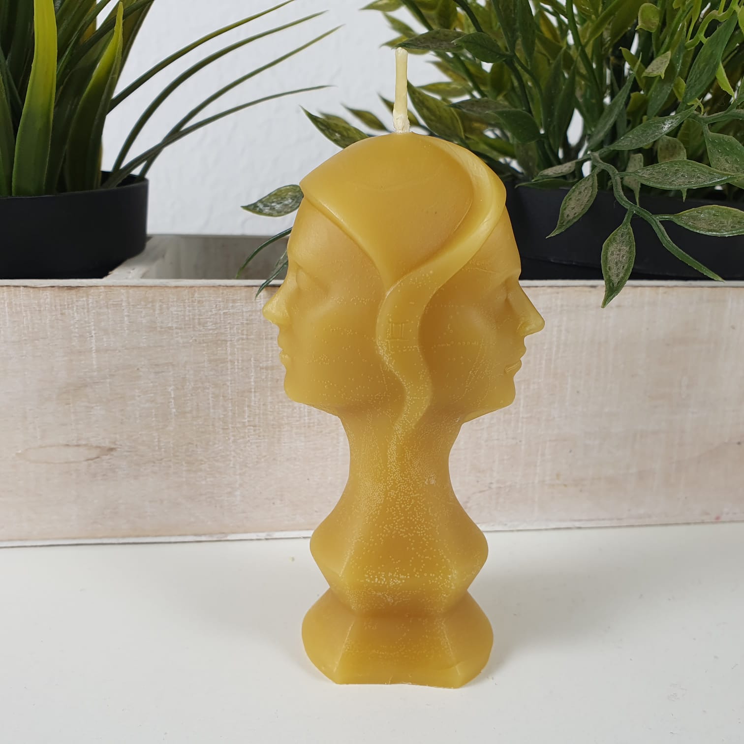 Bienenwachskerze Gesichts Kerze eine Frau 10 cm