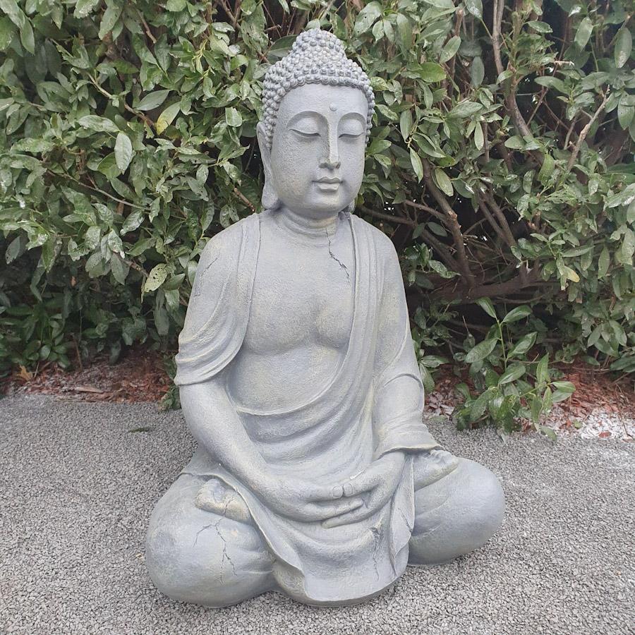 Gartenfigur Großer sitzende Buddha Figur 100 cm
