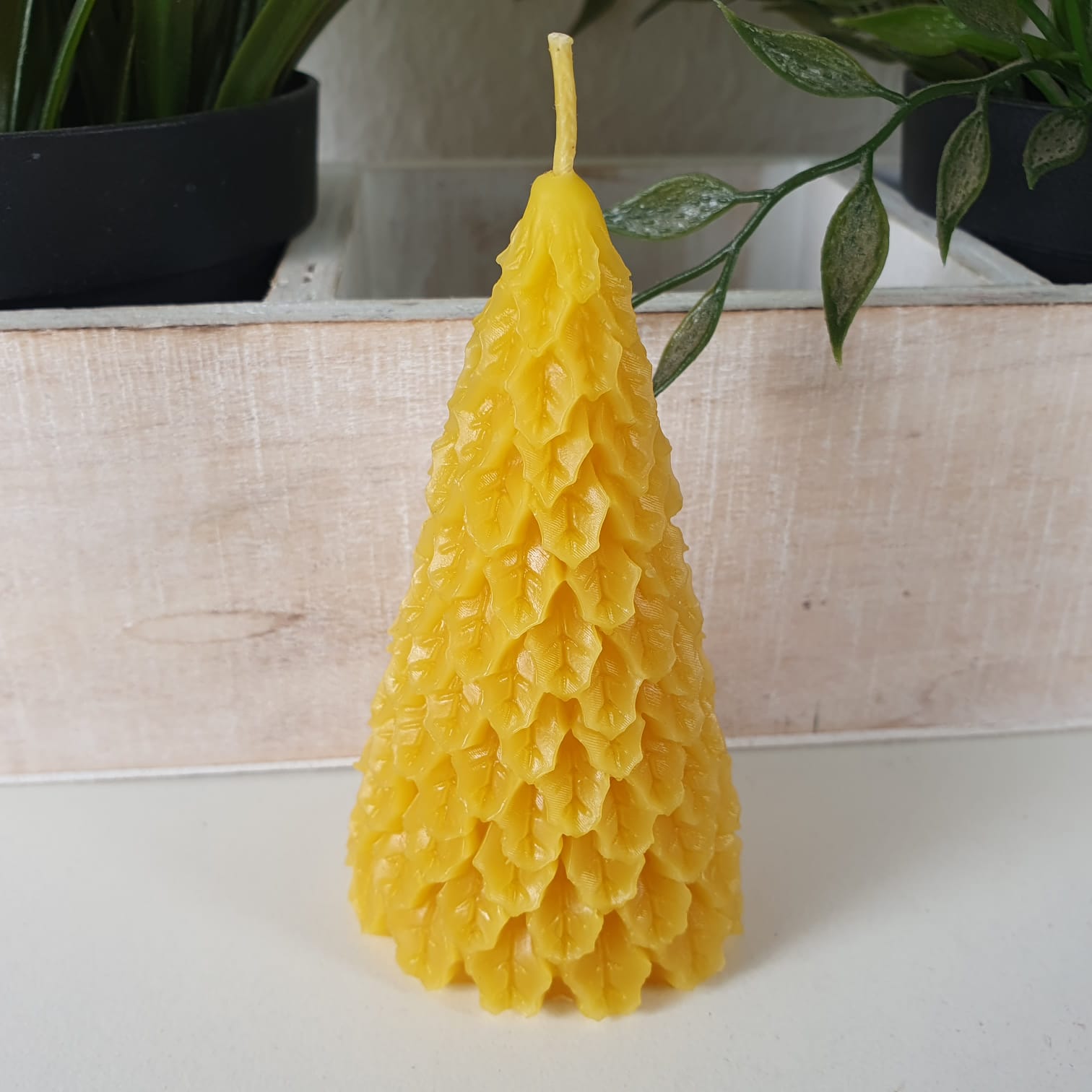 Bienenwachskerze Tannenbaum als Kerze 9 cm
