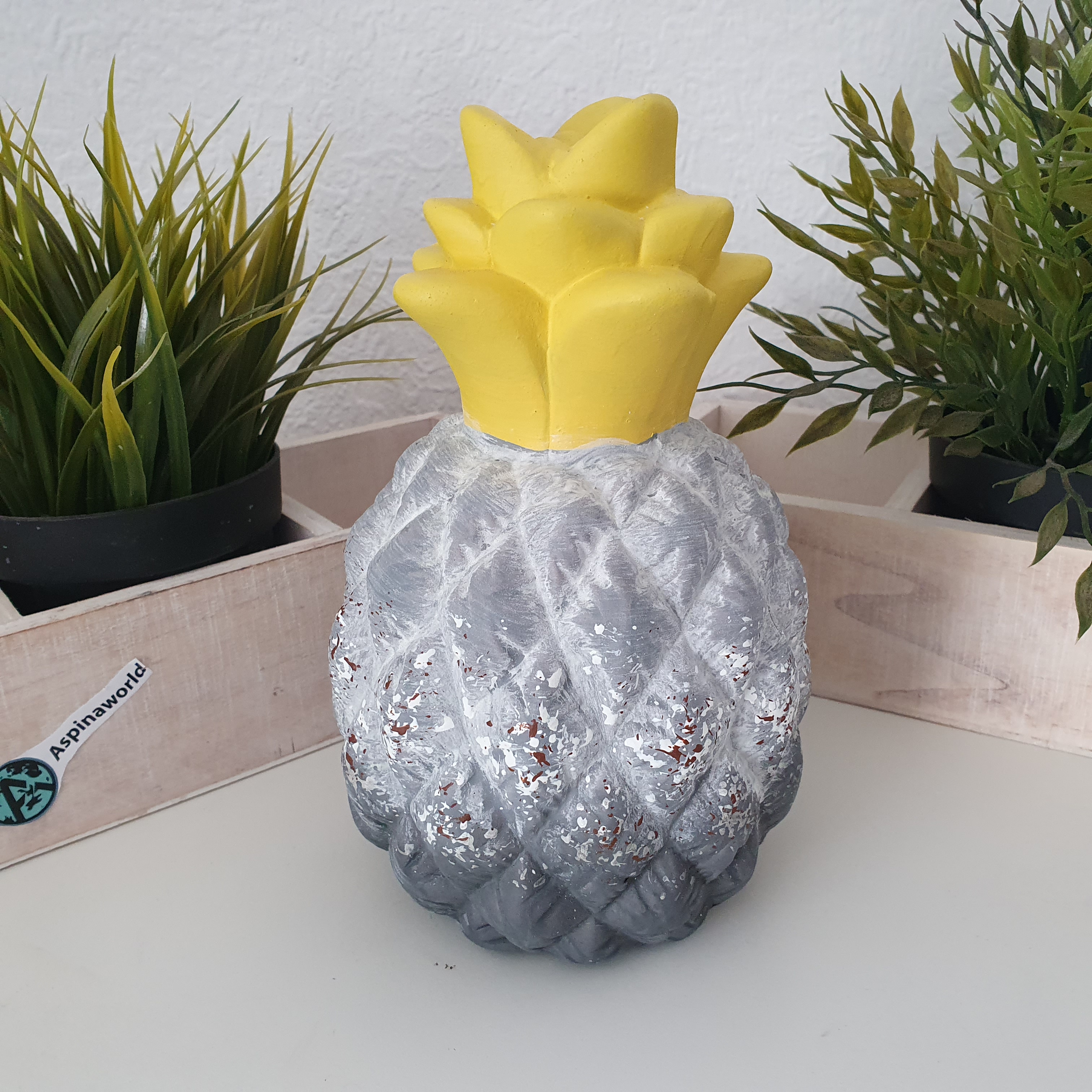 Deko Ananas Figur gelb 20 cm