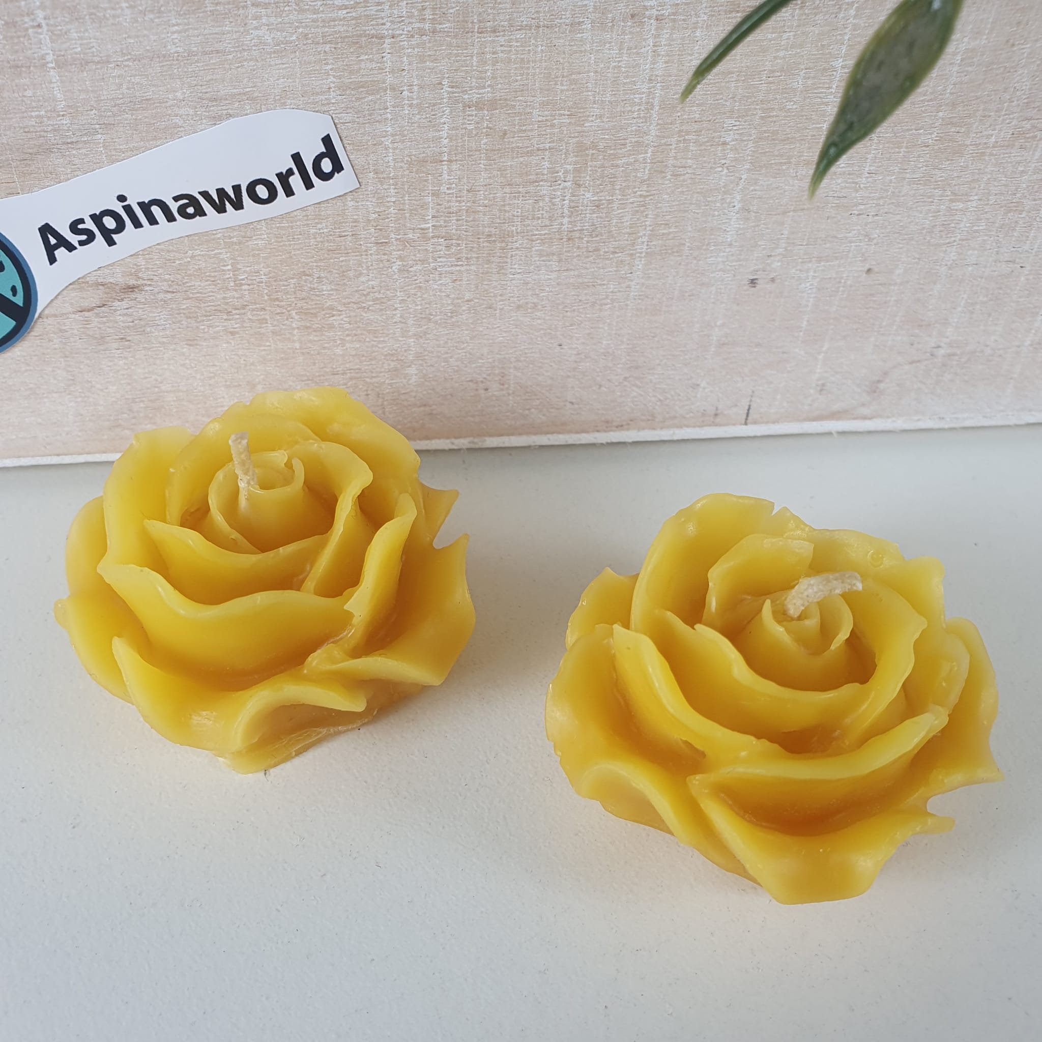 Bienenwachskerze kleine Rosen Kerzen  im 2 er Set 1,5 cm