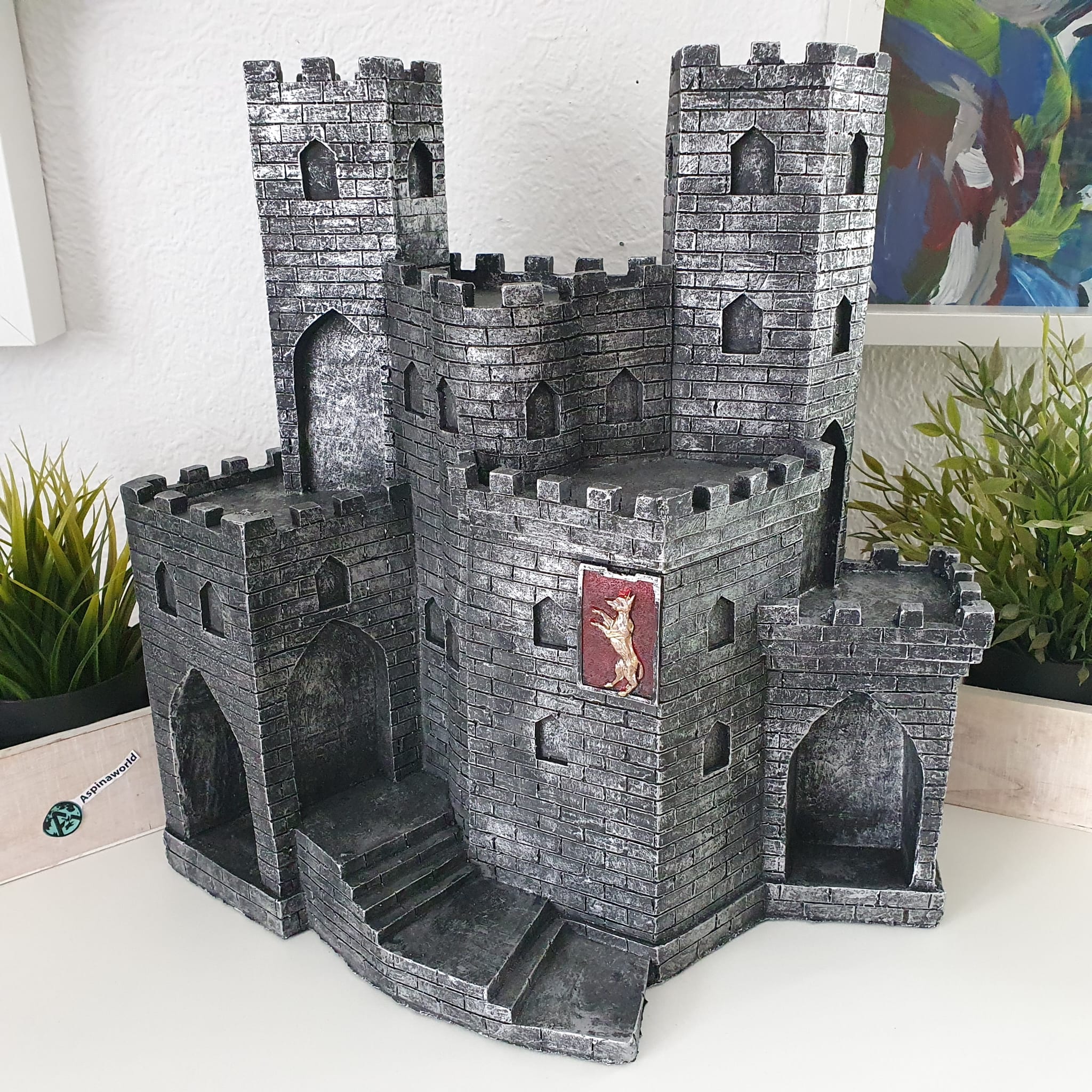 Mittelalter dunkle Ritterburg 38 cm für Ritter Figuren