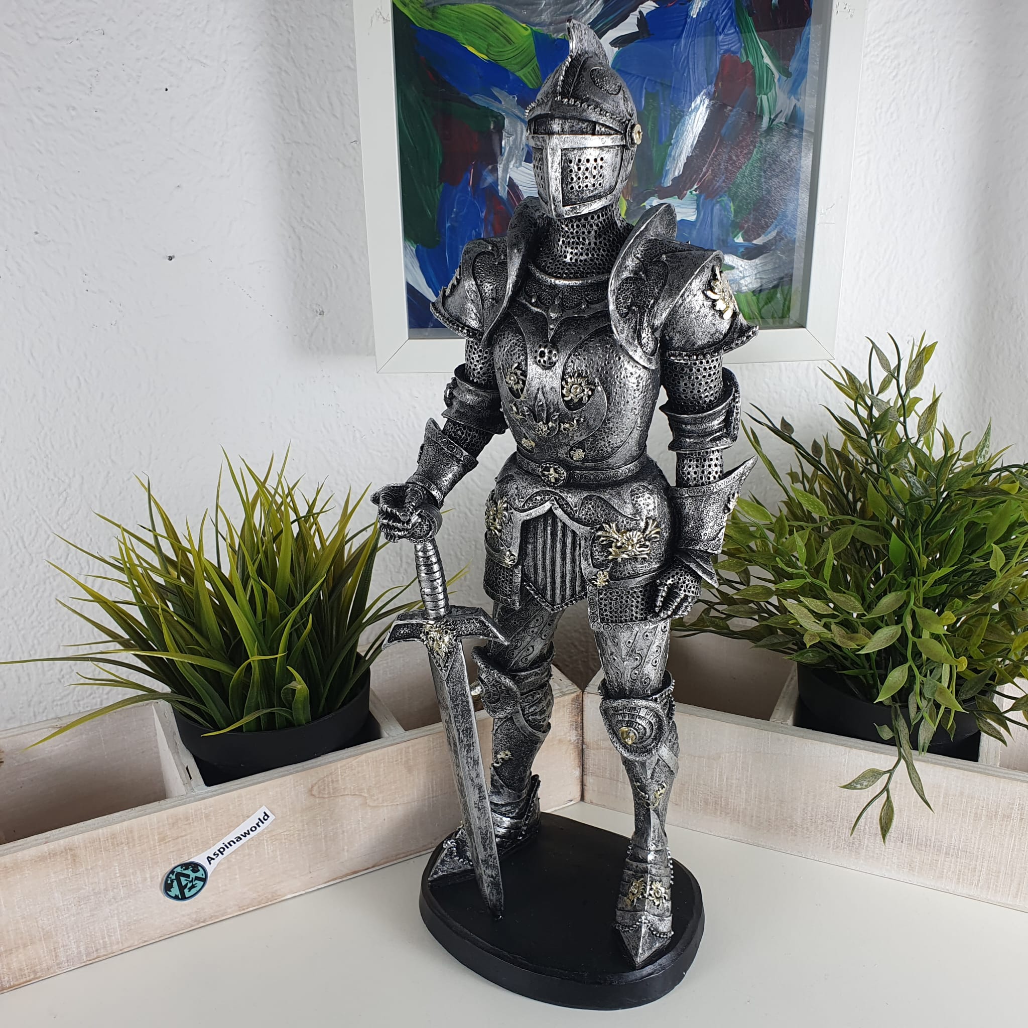 Große Mittelalter Ritterfigur mit Schwert 39 cm