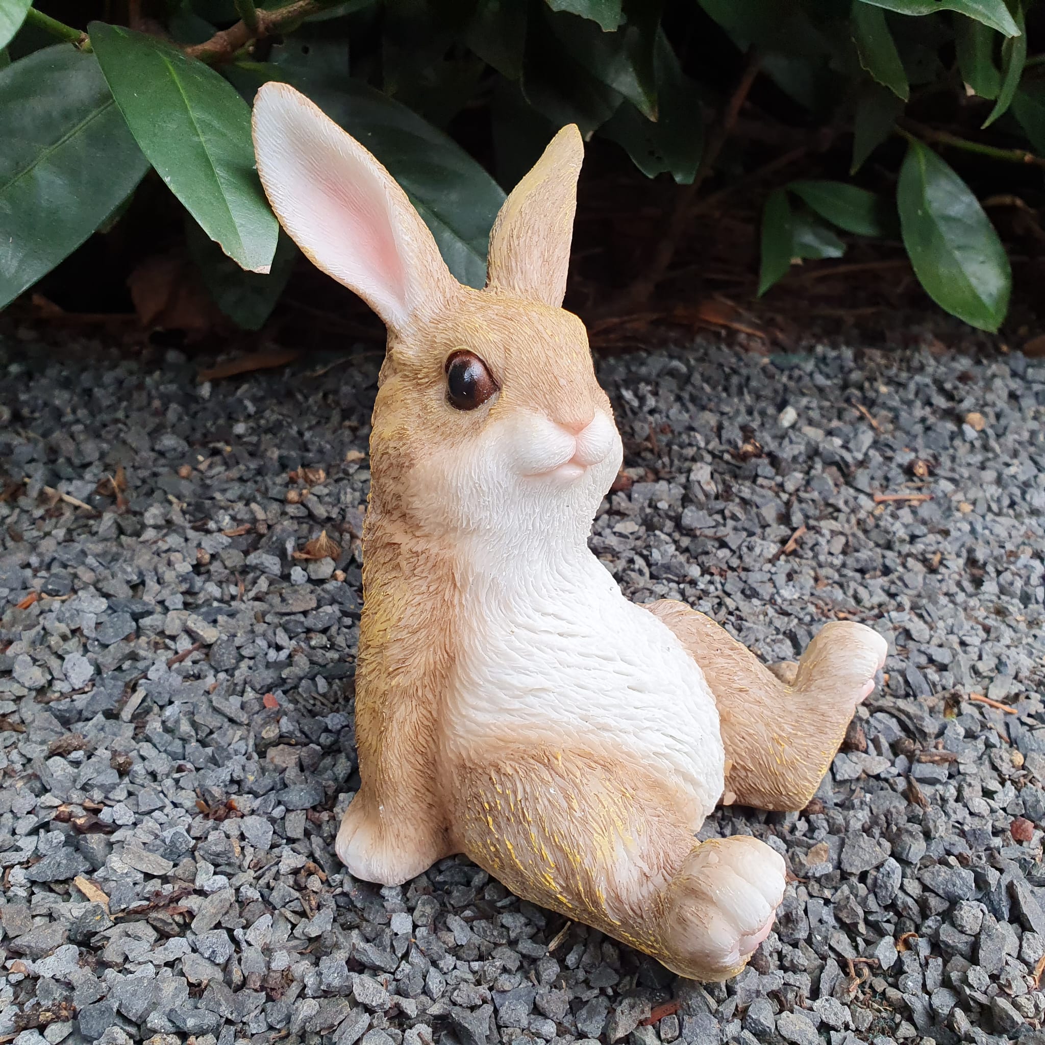Gartenfigur sitzende Hasen Figur 14 cm