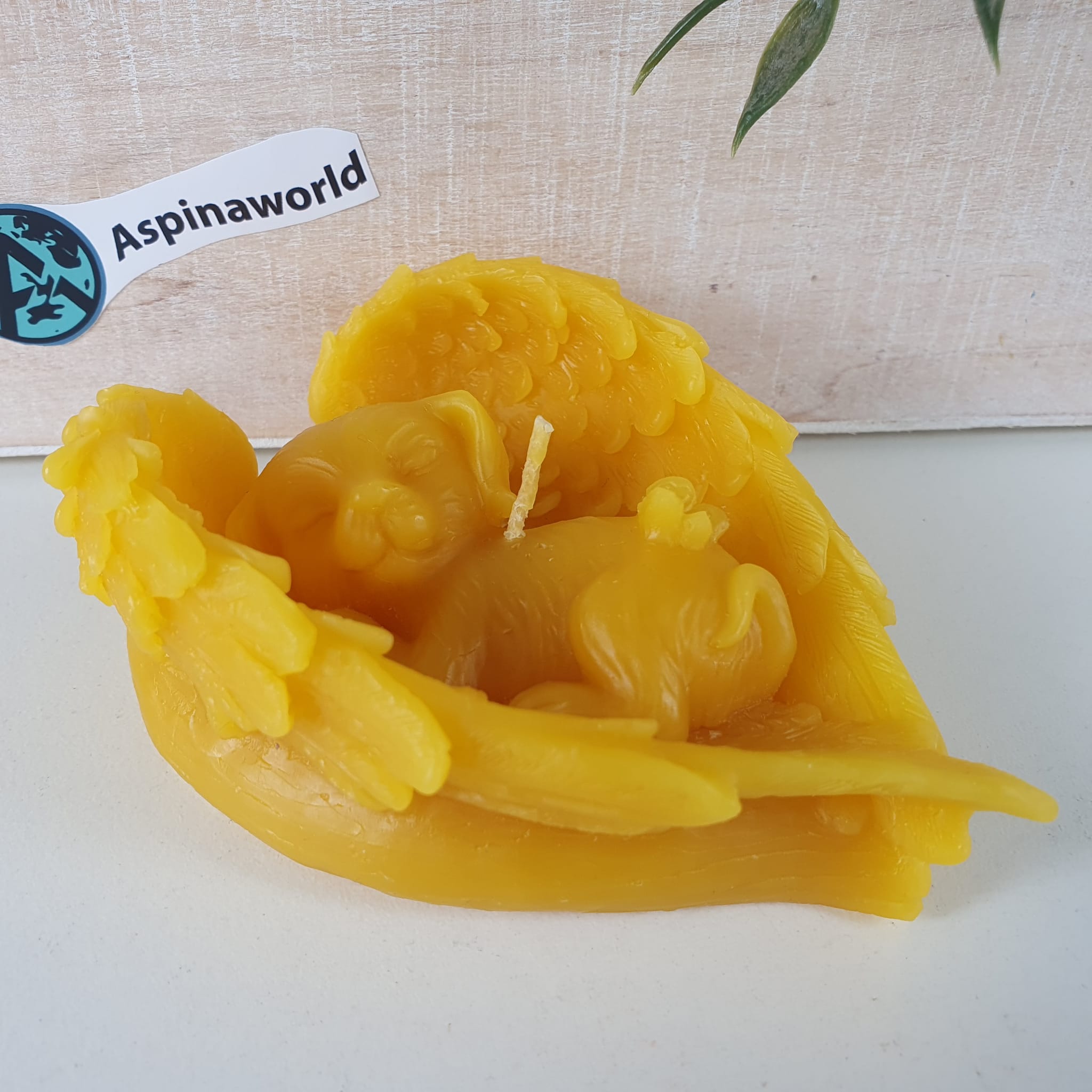 Bienenwachskerze Hunde Kerze in Egels Flügel 4 cm