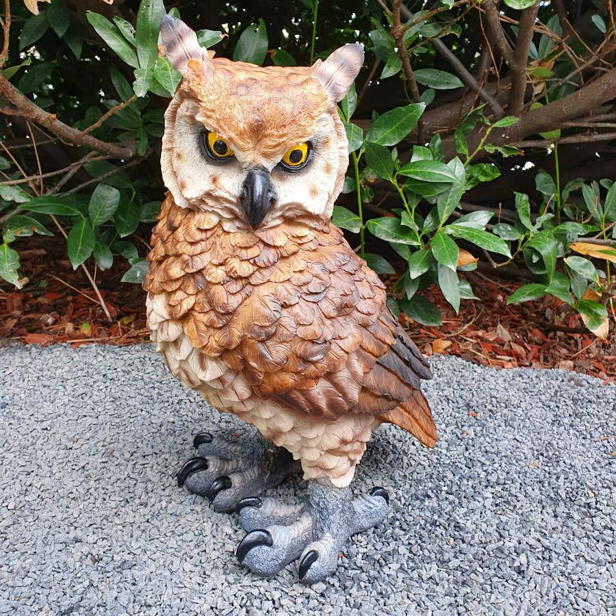 Gartenfigur braune Eulen Figur 44 cm