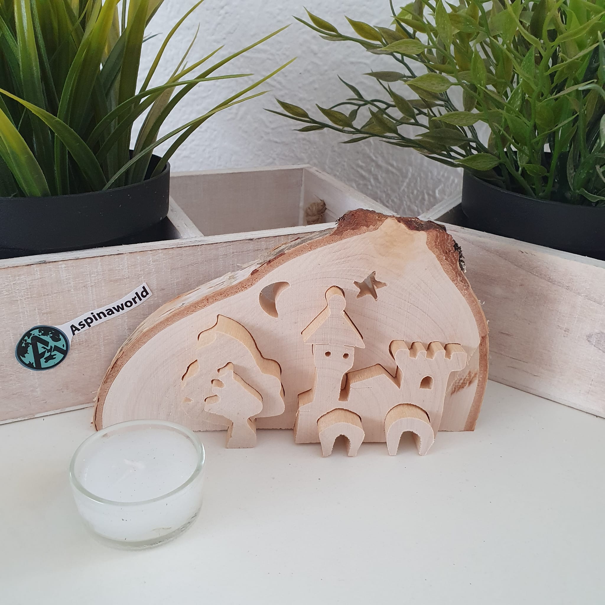 3D Schloss mit Teelicht