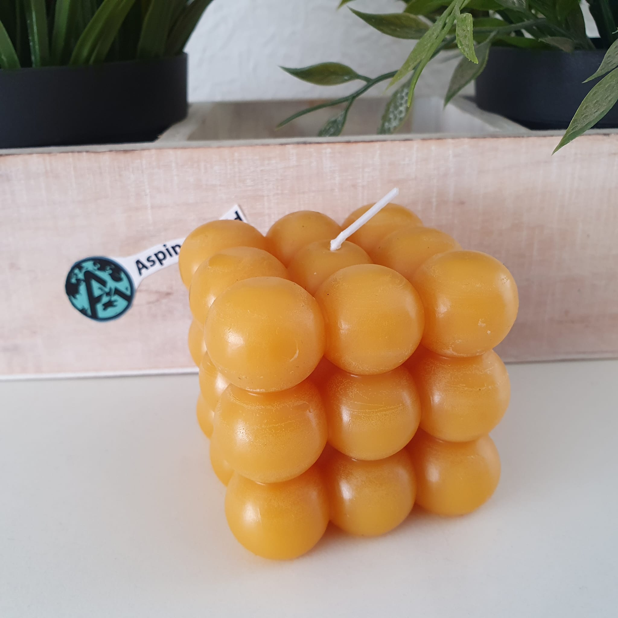 Bubble Würfel Kerze 6 cm 100% Bienenwachs Kerze