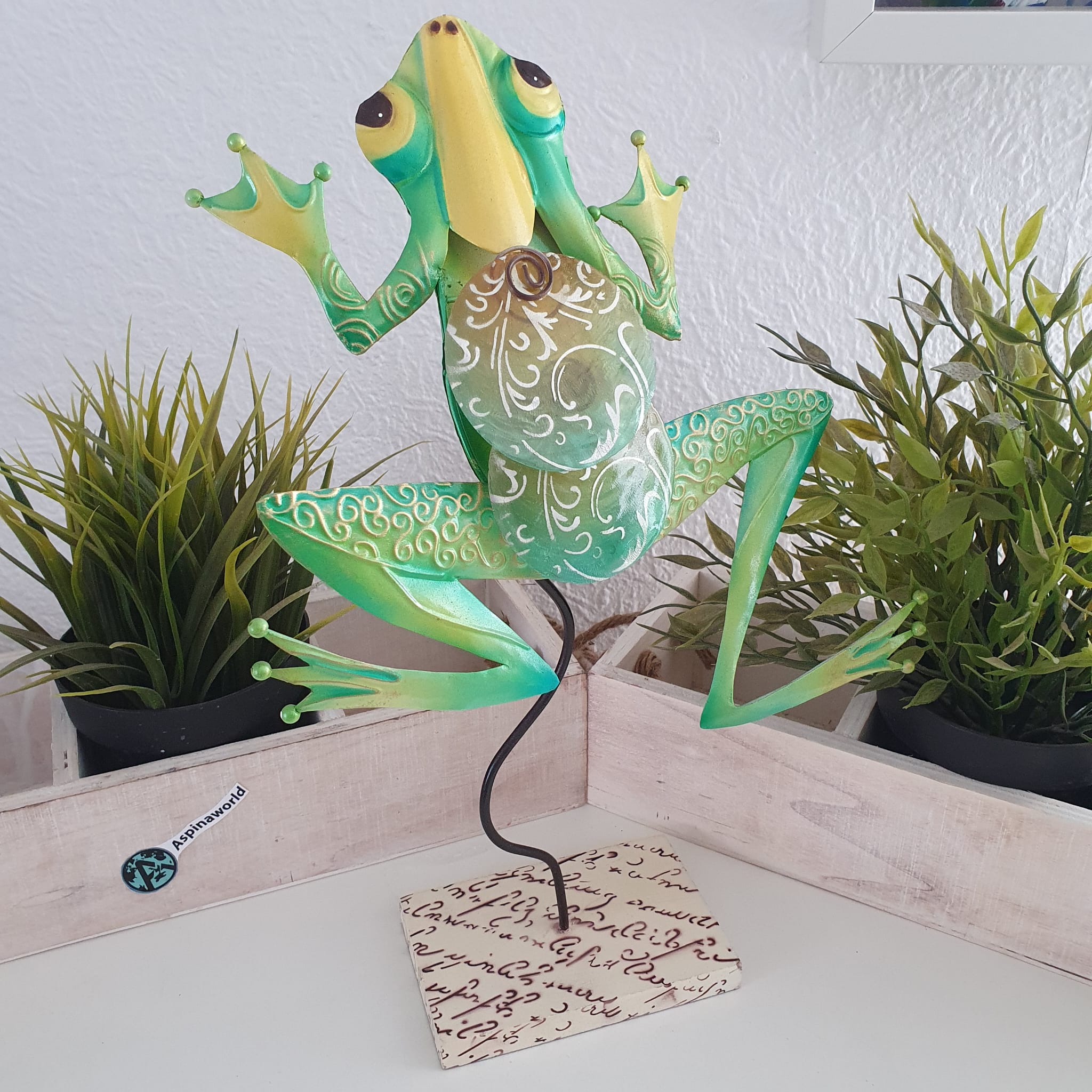 Dekofigur Metall Frosch 31 cm Metallfigur