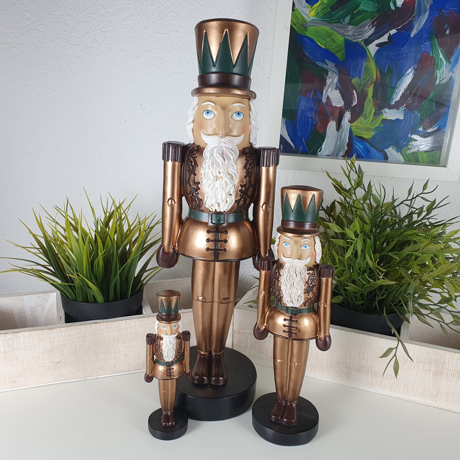 Deko Nussknacker Figur im 3er Set  39 cm